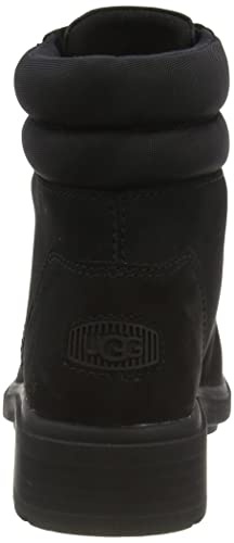 UGG Women's Harrison LACE Fashion Boot, Black Leather, 8