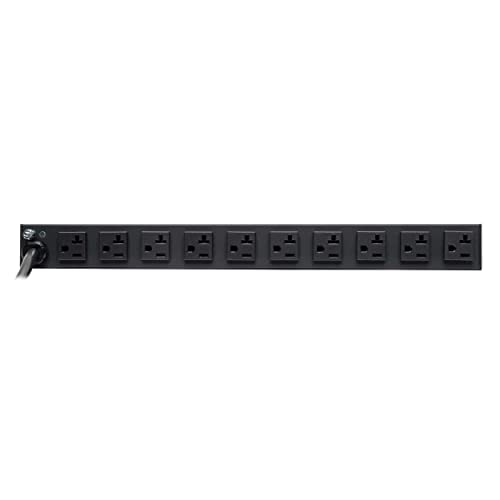 Tripp Lite 12 Outlet Isobar Rackmount PDU, 15A Surge Protected Power Strip, 15ft Cord, 5-15P, and $25K INSURANCE (ISOBAR12ULTRA), Grey