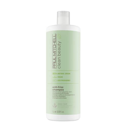 Paul Mitchell Clean Beauty Anti-Frizz Shampoo, Smoothes Hair, Calms Frizz, For Textured, Frizz-Prone Hair, 33.8 fl. oz.