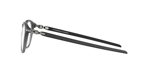 Oakley Men's Ox8149 Pitchman R Carbon Round Prescription Eyeglass Frames, Satin Grey Smoke/Demo Lens, 50 mm