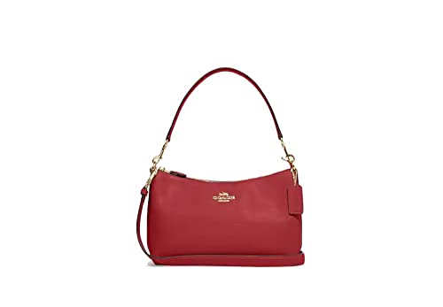 COACH Clara Shoulder Bag In Signature Canvas and Crossgrain Leather (IM/1941 Red)