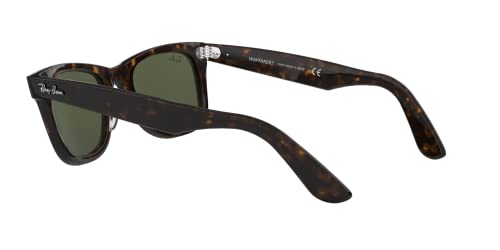 Ray-Ban RB2140 Original Wayfarer Square Sunglasses, Tortoise/G-15 Green, 54 mm