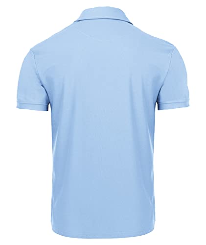 ZITY Mens Polo Shirt Short Sleeve Sports Golf Tennis T-Shirt 012-MoonBlue L