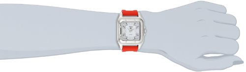 Trax Women's TR5132-WR Posh Square Red Rubber White Dial Watch
