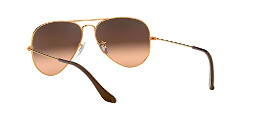 Ray-Ban RB3025 Classic Aviator Sunglasses, Light Bronze/Pink Gradient Brown, 58 mm