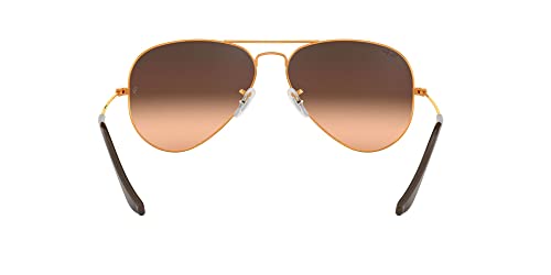 Ray-Ban RB3025 Classic Aviator Sunglasses, Light Bronze/Pink Gradient Brown, 58 mm
