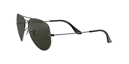 Ray-Ban RB3025 Classic Aviator Sunglasses, Gunmetal/Grey/Green, 58 mm