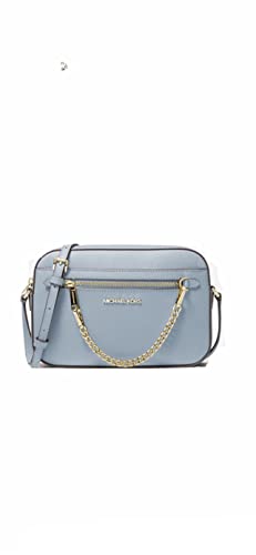 Michael Kors Jet Set Large Leather Crossbody Bag (Pale Blue)