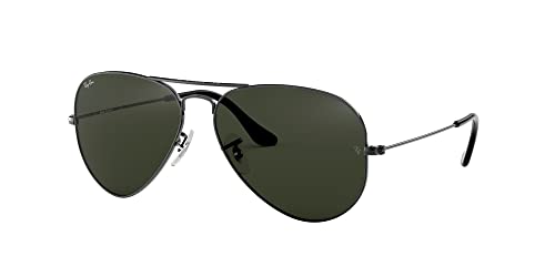 Ray-Ban RB3025 Classic Aviator Sunglasses, Gunmetal/Grey/Green, 58 mm