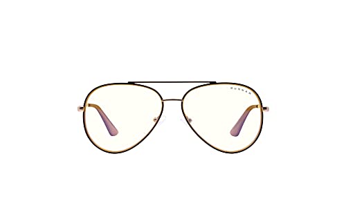 GUNNAR - Gaming Glasses Maverick/Black and Gold 35% Blue Light Protection, 100% UV Light, Anti-Reflective To Protect and Reduce Eye Strain and Dryness - Black / Gold -Not Machine Specific;