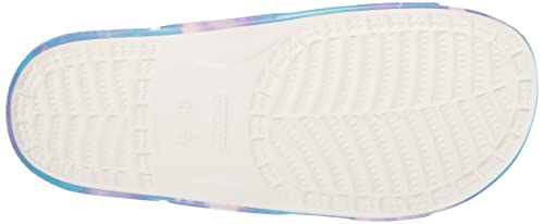 Crocs Unisex-Adult Classic Tie Dye Two-Strap Sandals, Rainbow Galaxy, 13 Men/15 Women