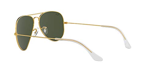 Ray-Ban RB3025 Classic Aviator Sunglasses, Gold Black/G-15 Green, 58 mm