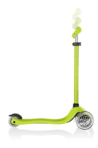 Globber Primo Scooter - Kids Scooters for Ages 3+, Three Wheel Scooter, Adjustable Height, Anti Slip Scooter, Push Scooter, Easy to Assemble, Holds up to 50kg - Childrens Scooter, Green