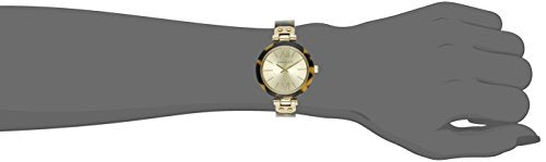 Anne Klein Women's Gold-Tone and Tortoise Brown Resin Bracelet Watch, 10/9652CHTO