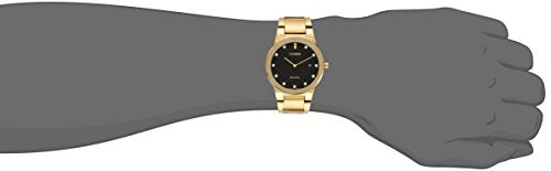 Citizen Men's Eco-Drive Modern Axiom Diamond Watch in Gold-tone Stainless Steel, Black Dial (Model: AU1062-56G)