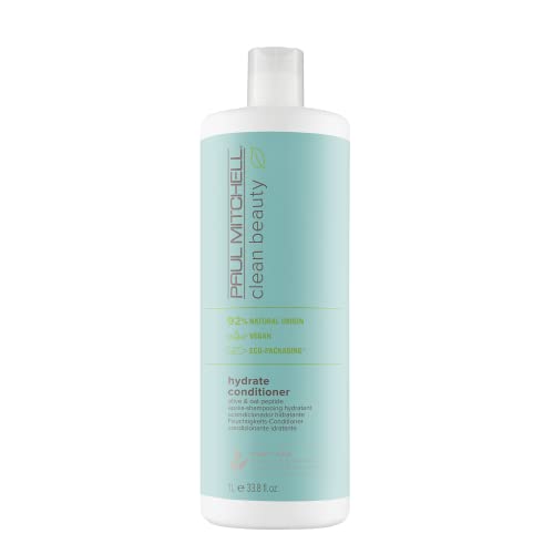 Paul Mitchell Clean Beauty Hydrate Conditioner, Intensely Nourishing Conditioner, Improves Manageability, For Dry Hair, 33.8 fl. oz.