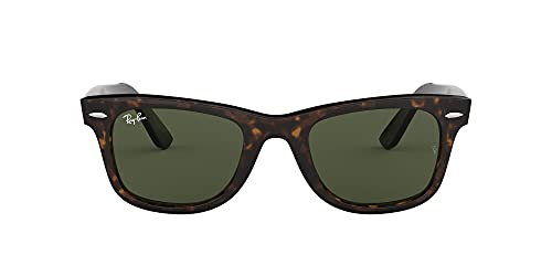 Ray-Ban RB2140 Original Wayfarer Square Sunglasses, Tortoise/G-15 Green, 54 mm