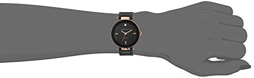 Anne Klein Women's AK/1018RGBK Diamond Dial Rose Gold-Tone Black Ceramic Bracelet Watch
