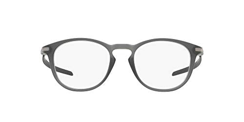 Oakley Men's Ox8149 Pitchman R Carbon Round Prescription Eyeglass Frames, Satin Grey Smoke/Demo Lens, 50 mm