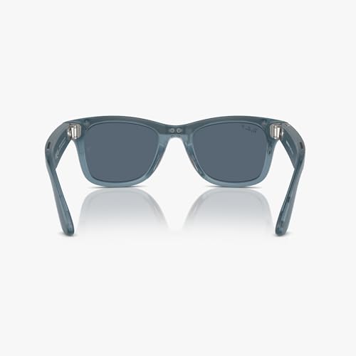 Ray-Ban Meta - Wayfarer (Standard) Smart Glasses - Matte Jeans Transparent, Polarized Dusty Blue
