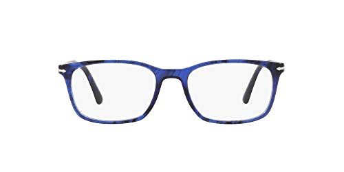 Persol PO3189V Rectangular Prescription Eyewear Frames, Striped Blue/Demo Lens, 53 mm