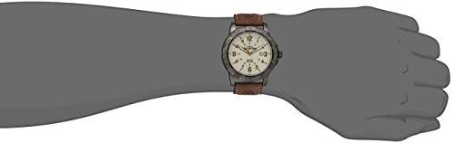 Timex Men's T49990 Expedition Rugged Metal Brown/Natural Leather Strap Watch