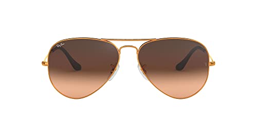 Ray-Ban RB3025 Classic Aviator Sunglasses, Light Bronze/Pink Gradient Brown, 58 mm