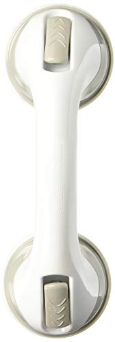 Safe-er-Grip Safe-er-Grip Changing Lifestyles Suction Cup Grab Bars for Bathtubs and Showers; Safety Bathroom Assist Handle, White and Grey, 12 inches
