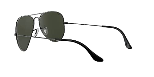 Ray-Ban RB3025 Classic Aviator Sunglasses, Gunmetal/Grey/Green, 58 mm