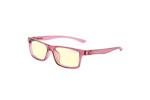 Kids Blue Light Blocking Glasses | Cruz Kids Large Pink/Amber Natural by GUNNAR | Patented 65% Blue Light Protection with Smudge Resistent Lens, Durable and Flexible Frame