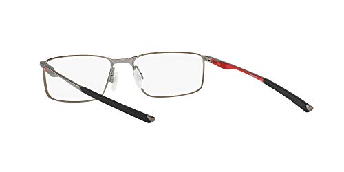 Oakley Men's Ox3217 Socket 5.0 Rectangular Prescription Eyeglass Frames, Satin Brushed Chrome/Demo Lens, 53 mm
