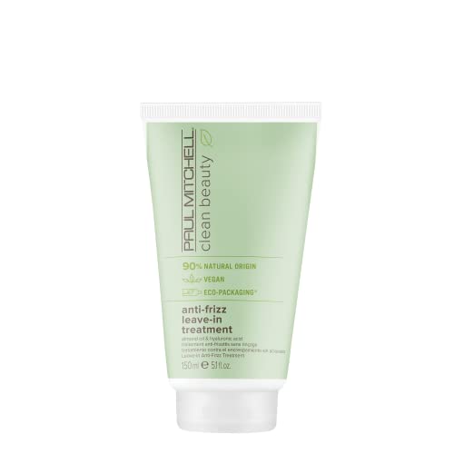 Paul Mitchell Clean Beauty Anti-Frizz Leave-In Treatment, Leave-In Conditioner, Anti-Humidity, For Textured, Frizz-Prone Hair, 5.1 fl. oz.