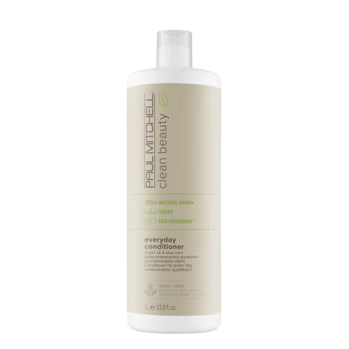 Paul Mitchell Clean Beauty Everyday Conditioner, Ultra-Rich Formula, Improves Elasticity, For All Hair Types, 33.8 fl. oz.