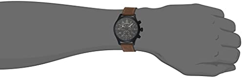 Timex Men’s T49905 Expedition Field Chronograph Black/Brown Leather Strap Watch