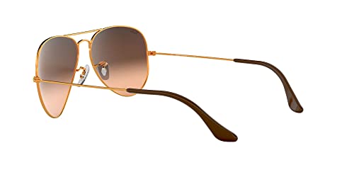 Ray-Ban RB3025 Classic Aviator Sunglasses, Light Bronze/Pink Gradient Brown, 58 mm