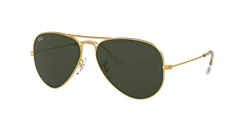 Ray-Ban RB3025 Classic Aviator Sunglasses, Gold Black/G-15 Green, 58 mm