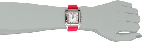 Trax Women's TR5132-PK Posh Square Pink Rubber White Dial Watch