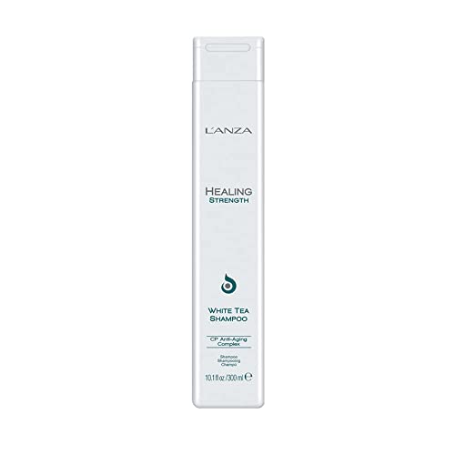 L'ANZA Healing Strength White Tea Shampoo, Strengthens, Protects and Restores Weak, Fragile, and Aged Hair, Rich with Keratin Protein, Healing Oils and Vitamin C (10.1 Fl Oz)