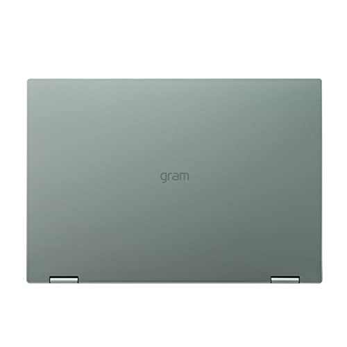 LG gram (2022) 14T90Q 2-in-1 Tablet Laptop, 14' (1920 x 1200) IPS Display, Intel Evo 12th Gen i7 1260P Processor, 16GB LPDDR5, 1TB NVMe SSD, FHD Webcam, WiFi 6E, Thunderbolt 4, Windows 11, Green