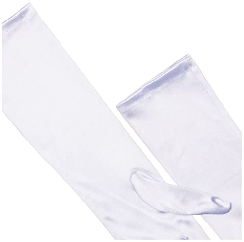 Leg Avenue Women's Satin Elbow Length Gloves, White, One Size