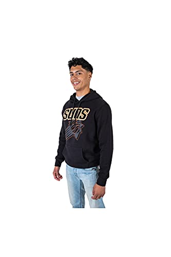 Ultra Game NBA Phoenix Suns Mens Fleece Hoodie Pullover Sweatshirt Primo Metallic, Black, Medium