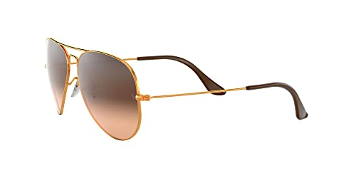 Ray-Ban RB3025 Classic Aviator Sunglasses, Light Bronze/Pink Gradient Brown, 58 mm