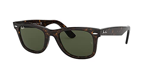 Ray-Ban RB2140 Original Wayfarer Square Sunglasses, Tortoise/G-15 Green, 54 mm