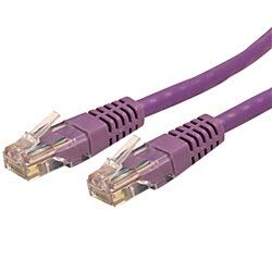 StarTech.com 50ft CAT6 Ethernet Cable - Purple CAT 6 Gigabit Ethernet Wire -650MHz 100W PoE++ RJ45 UTP Molded Category 6 Network/Patch Cord w/Strain Relief/Fluke Tested UL/TIA Certified (C6PATCH50PL)