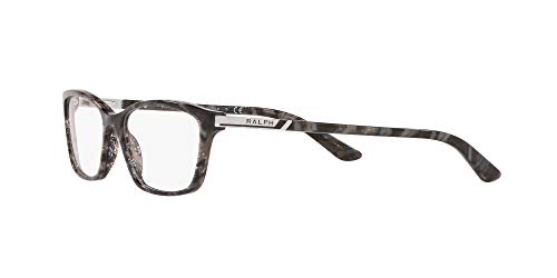 Ralph by Ralph Lauren Women's RA7044 Cat Eye Prescription Eyewear Frames, Shiny Black Marble/Demo Lens, 52 mm