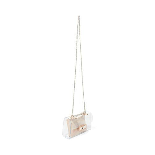 Steve Madden womens Clutch Crossbody Bag, Clear, 8 L x 5 H 3 W US
