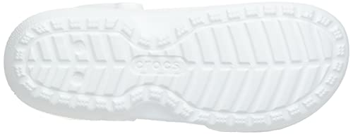 Crocs Unisex Men's and Women's Classic Lined Clog | Fuzzy Slippers, White/Grey 2, 3 US