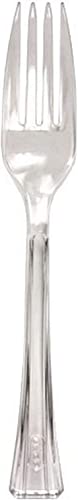 Lillian Tablesettings Plastic Party Forks, Full Size, Clear