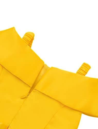 knemmy Princess Dress Up Clothes Halloween Beauty and Beast Costume for Girl Cosplay Birthday Outfit Yellow (yellow, 8-9(160))