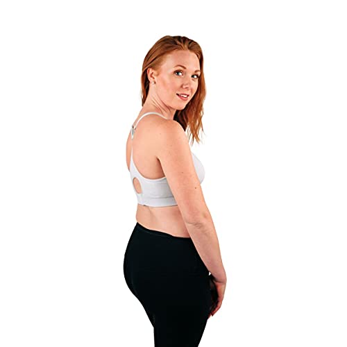 Bamboobies Women's Yoga Nursing Bra, Maternity Clothing for Breastfeeding, Gray, Extra Large